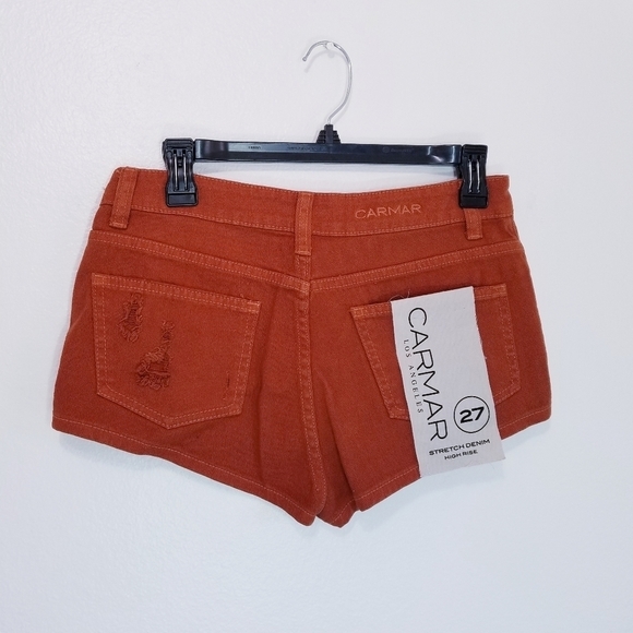 🌸‎ NEW Carmar | Distressed Denim Shorts, Nutmeg 27 - Picture 4 of 12